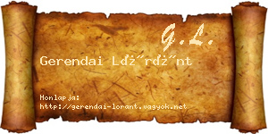 Gerendai Lóránt névjegykártya