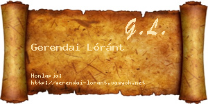 Gerendai Lóránt névjegykártya